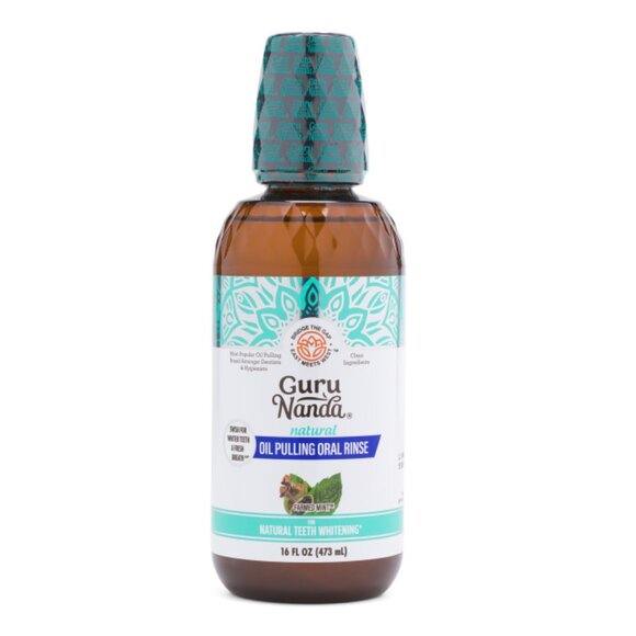 GURUNANDA Multi 16oz Coconut And Mint Oil Pulling Oral Rinse - Picture 1 of 1